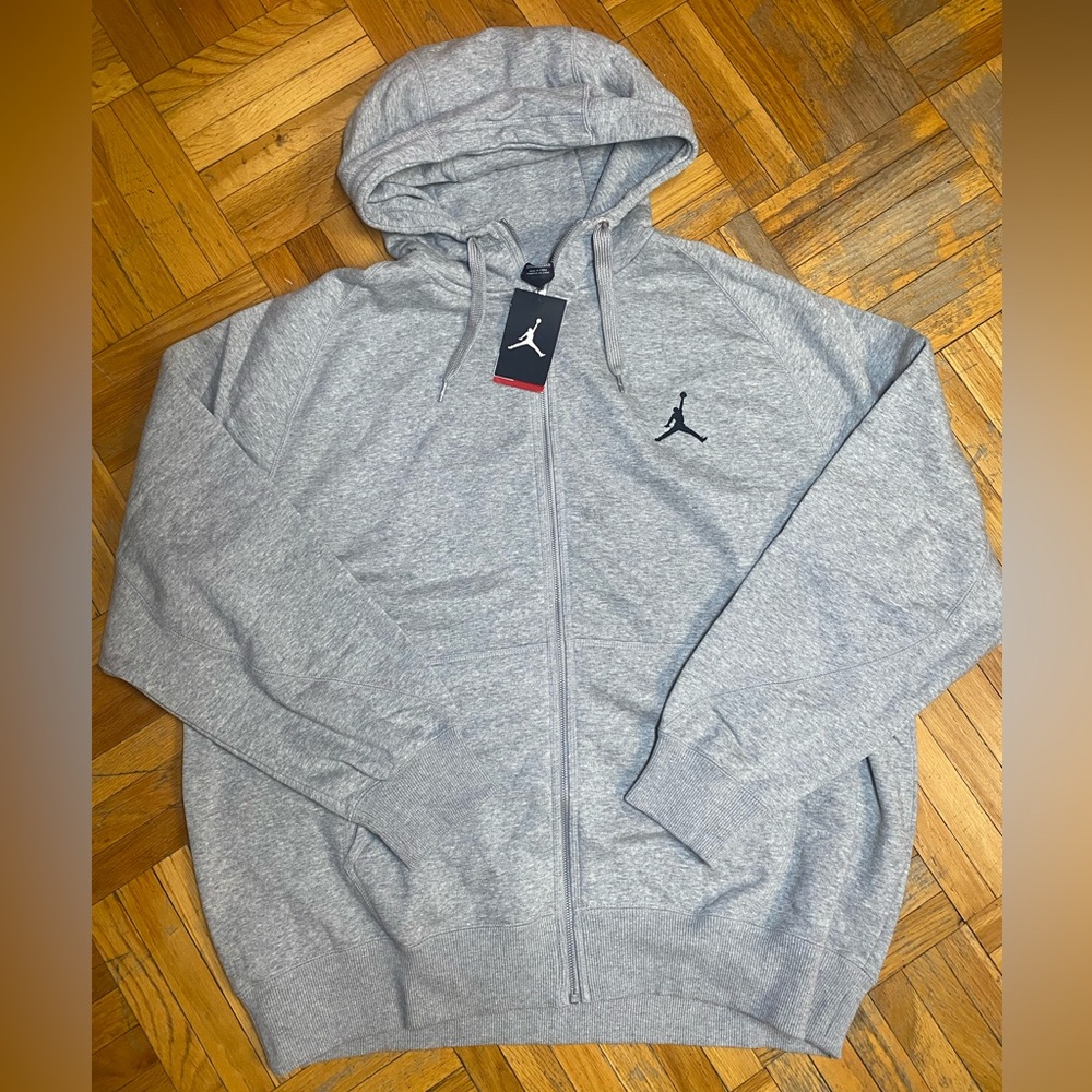 Jordan Men's Gray Zip up Hoodie